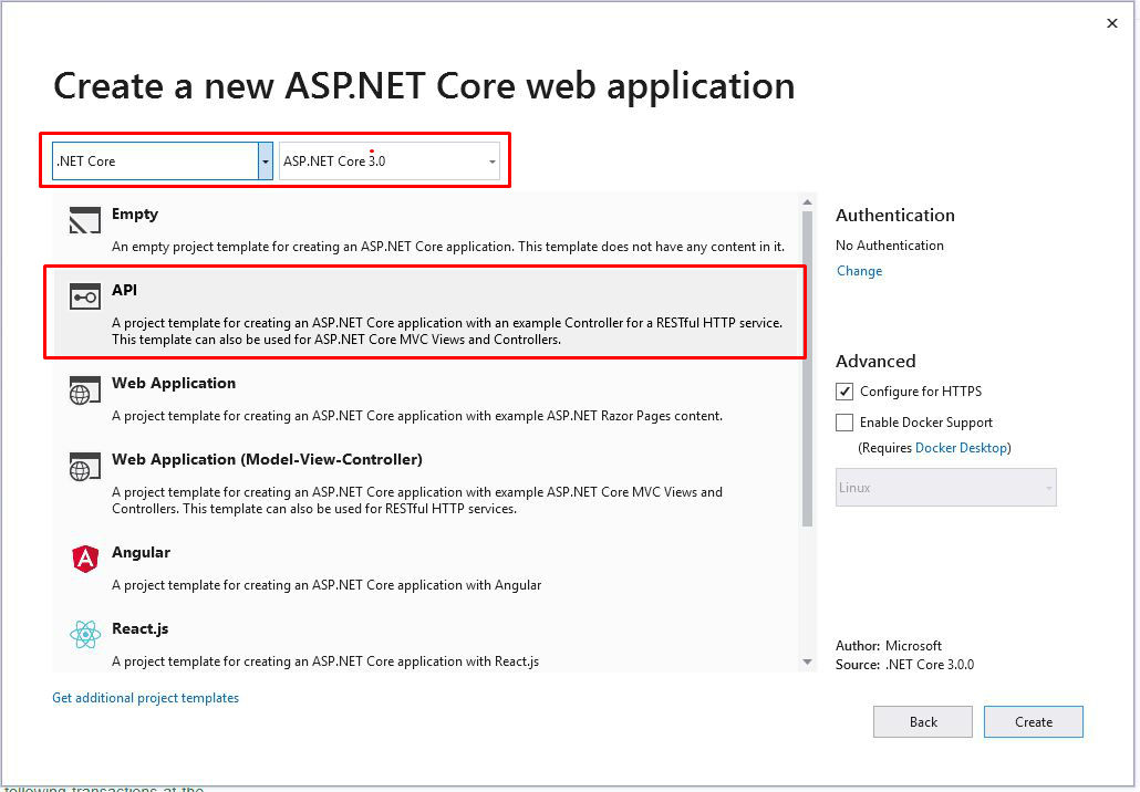 Asp.Net core api project C#