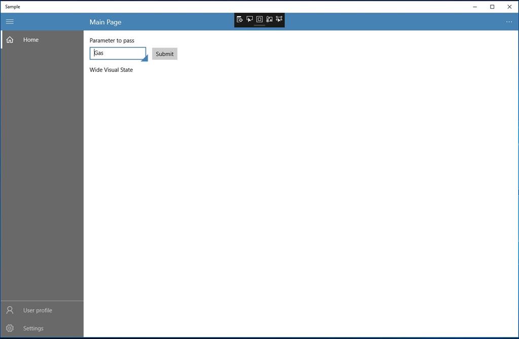 UWP template 10 Hamburger app