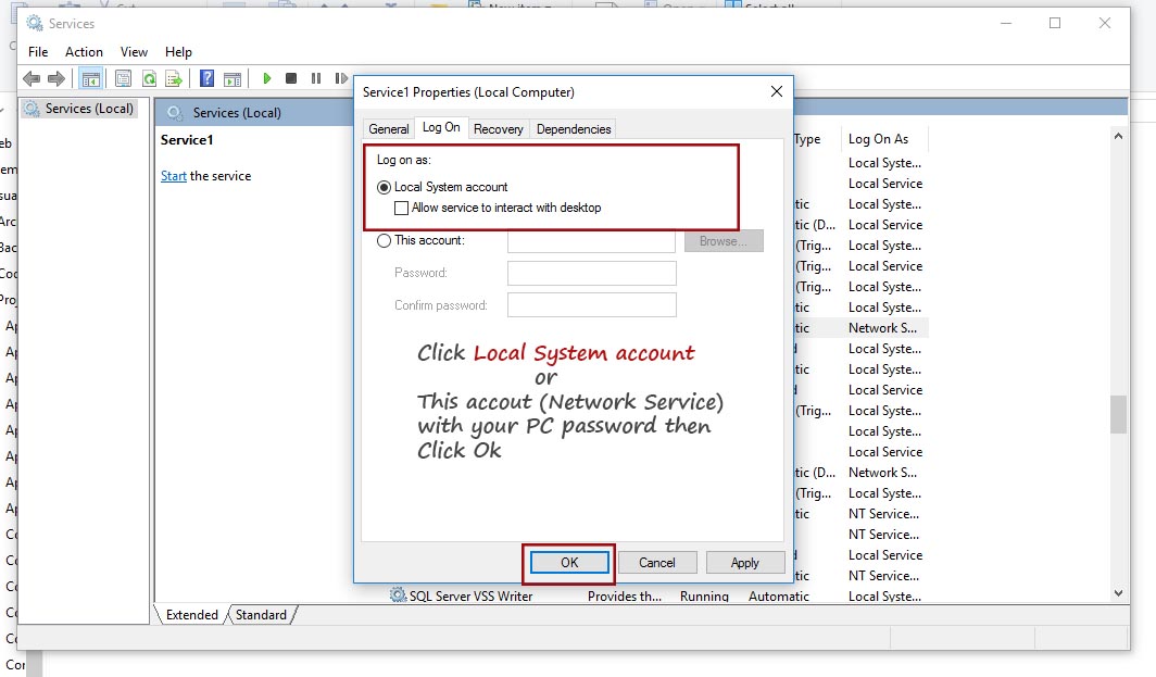 local system account