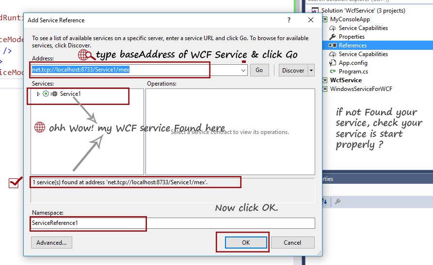 WCF Service baseAddress 