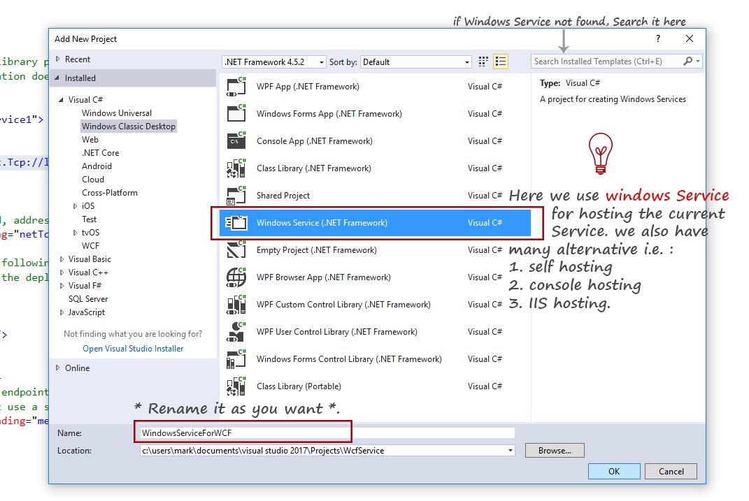 New Windows Service 